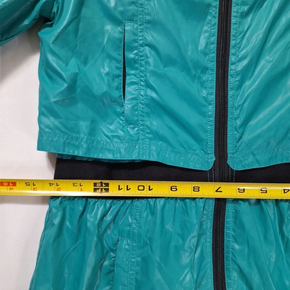 Colosseum Athletics Hooded Windbreaker Womens S Teal Jacket Thumbhole Cuffs Mesh